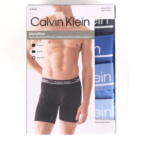 CALVIN KLEIN 4 Pack Boxer Brief Microfiber Wicking‎ NP2756R-460 SMALL & LARGE - Picture 1 of 9